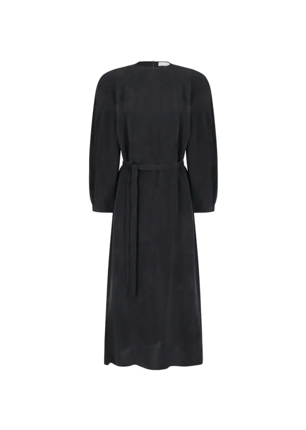 Cupro Raglan Dress, Black