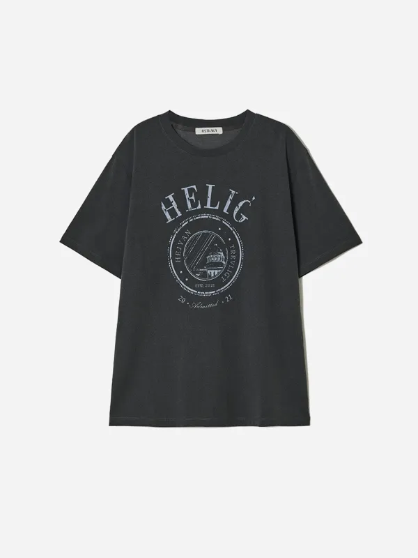 Helig Pigment Loose Fit T-Shirt Charcoal