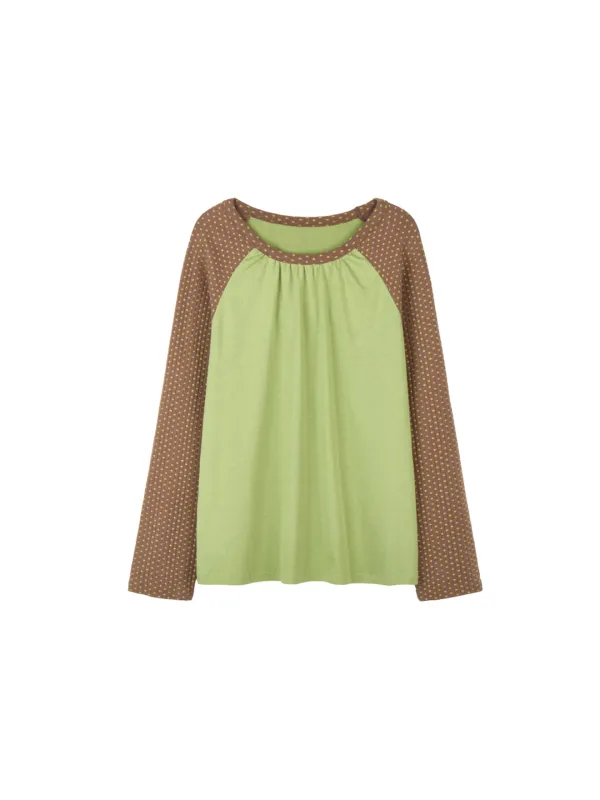 Star Shirring Raglan Tee (Olive Brown)