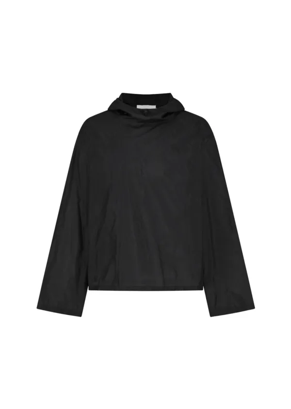 Sheer Hoodie Anorak, Black