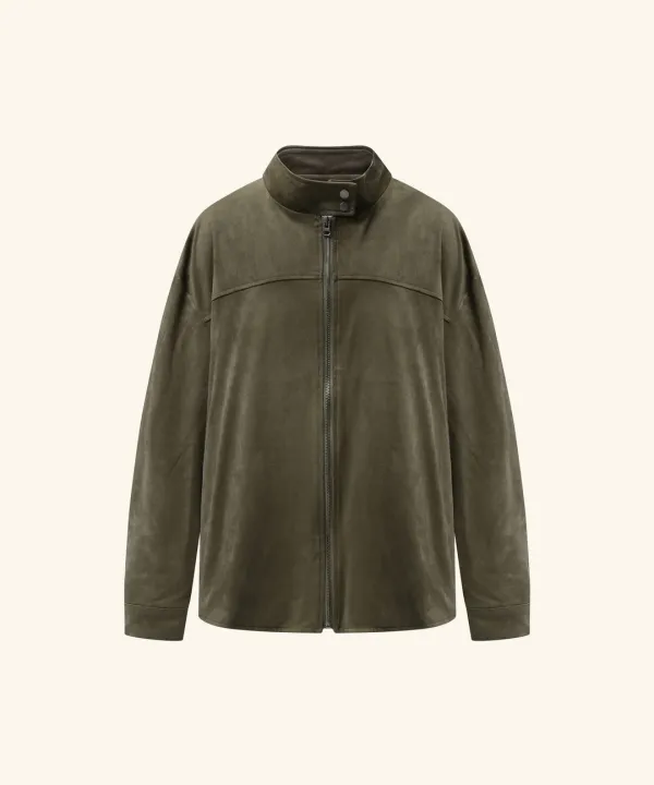 Rest Suede Overfit Jacket ( Olive )