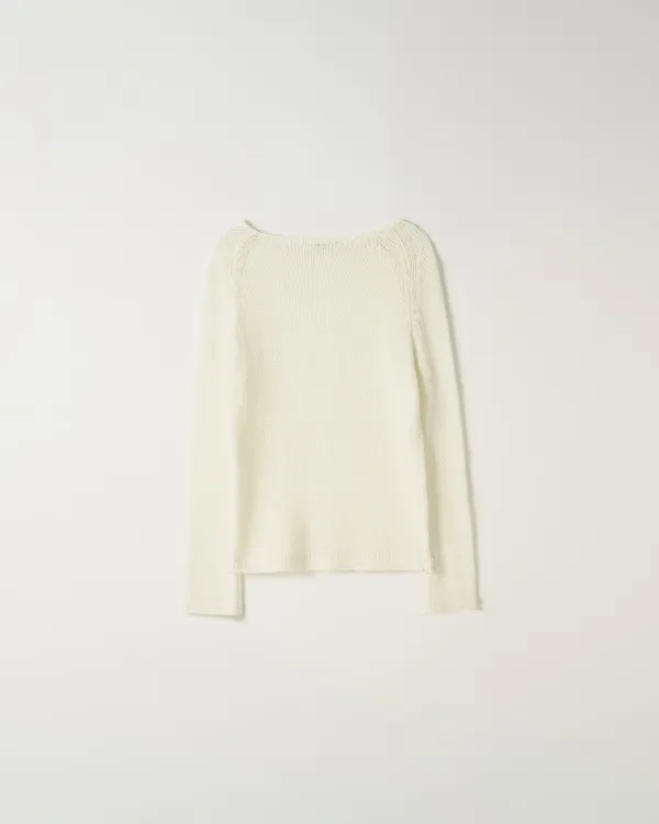 Loose Boat Neck Knit [IVORY]