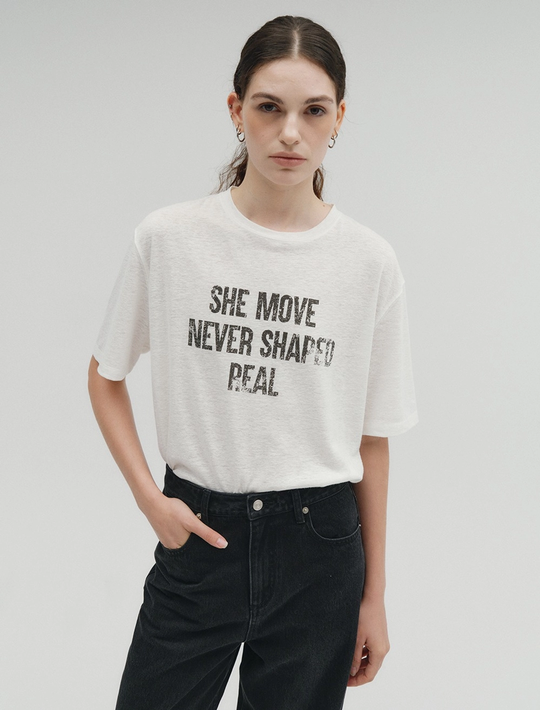 솔티페블 VINTAGE CRACK LETTERING T-SHIRT [WHITE] 상품 이미지 2