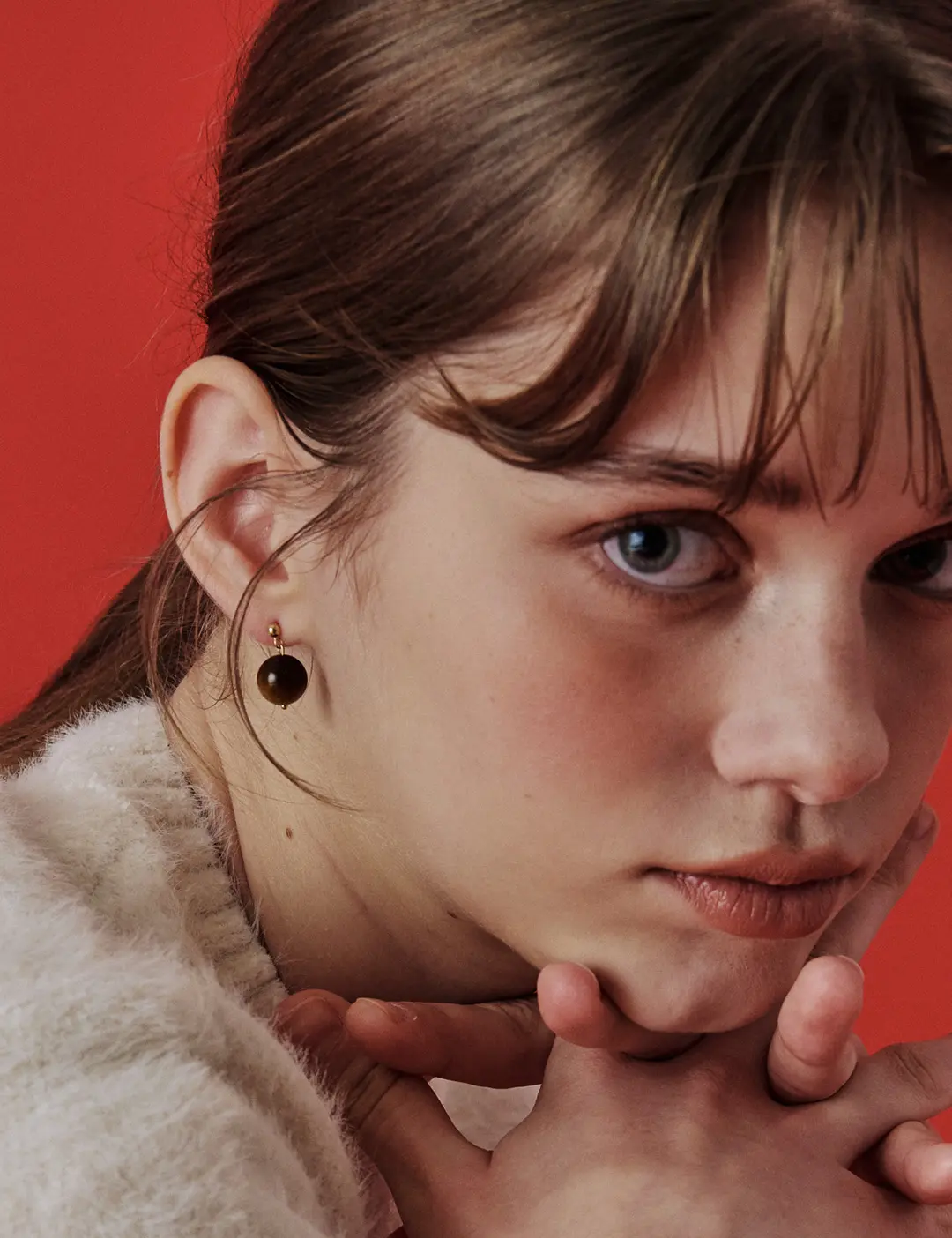 에뜨리브 Brown Tiger Eye Earrings 상품 이미지 3