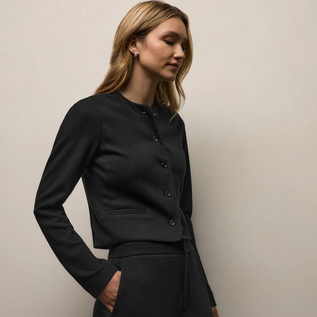제임스펄스 Brushed Cotton Knit Jacket - Black 상품 이미지 3