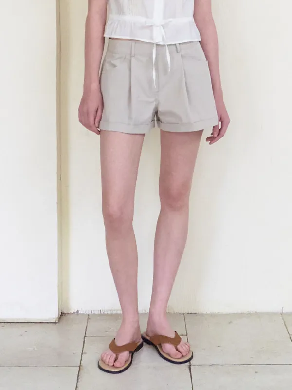[5/27 예약배송] Turn Up Short Pants, Light Beige