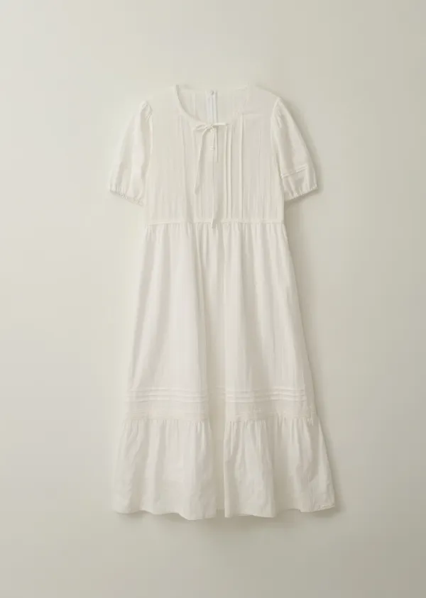 LACE COTTON LONG DRESS (sand ivory)