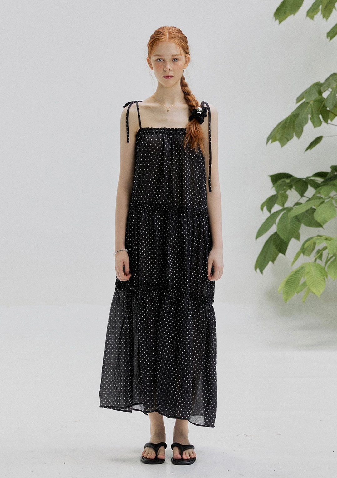 오픈도어 Small print onepiece Black 상품 이미지 2