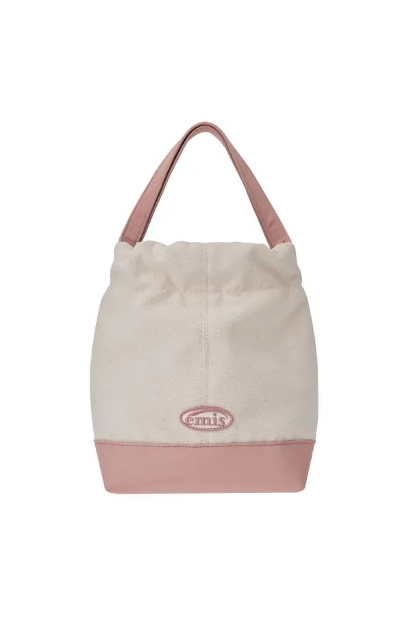 CANVAS TOTE BUCKET BAG-PINK