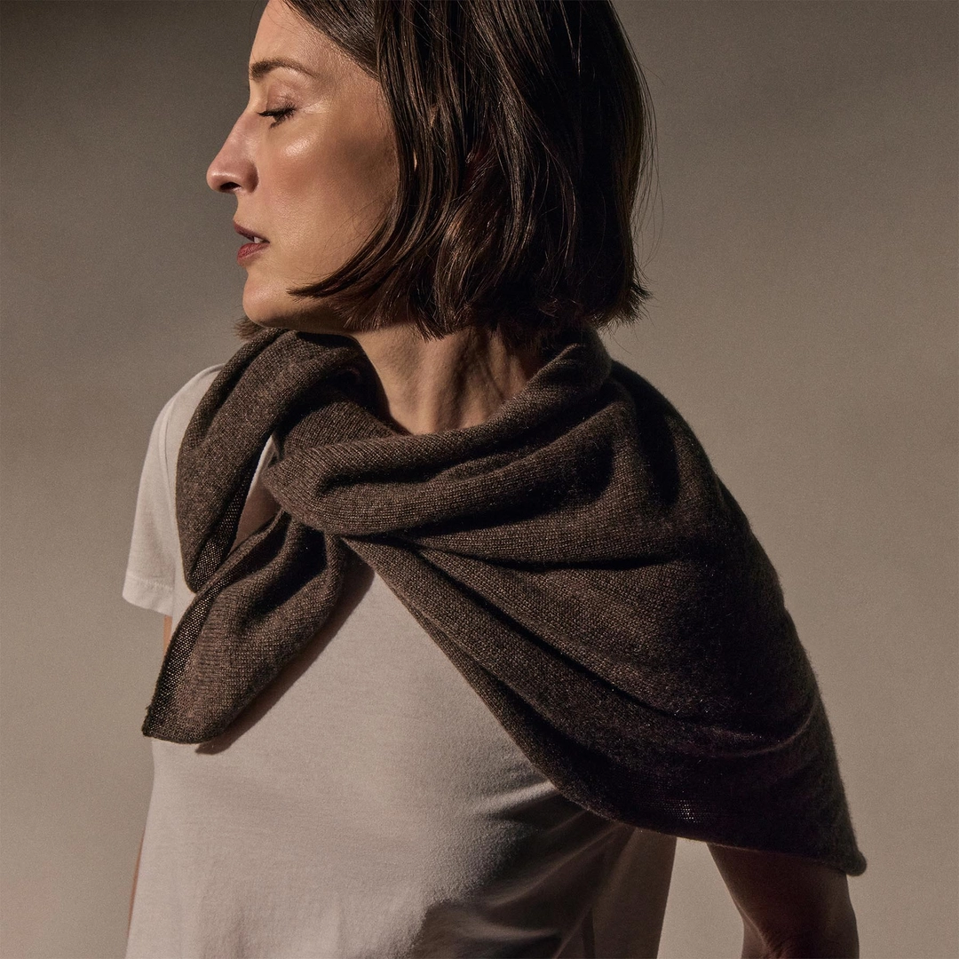 제임스펄스 Open Knit Cashmere Scarf - Brownstone 상품 이미지 1