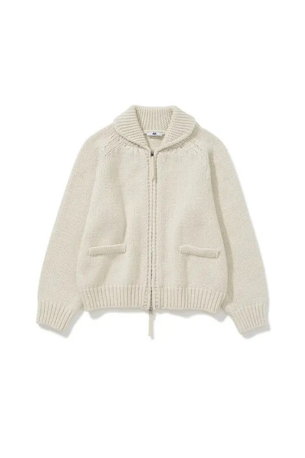 [금새록 착용] Basic Knit Zip-up Ivory