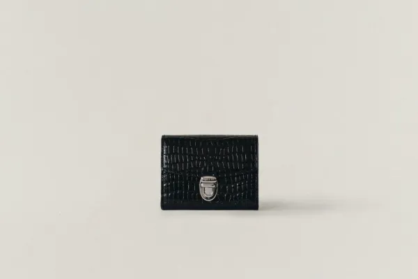PORTE CARTES LOQUET CROCO BLACK