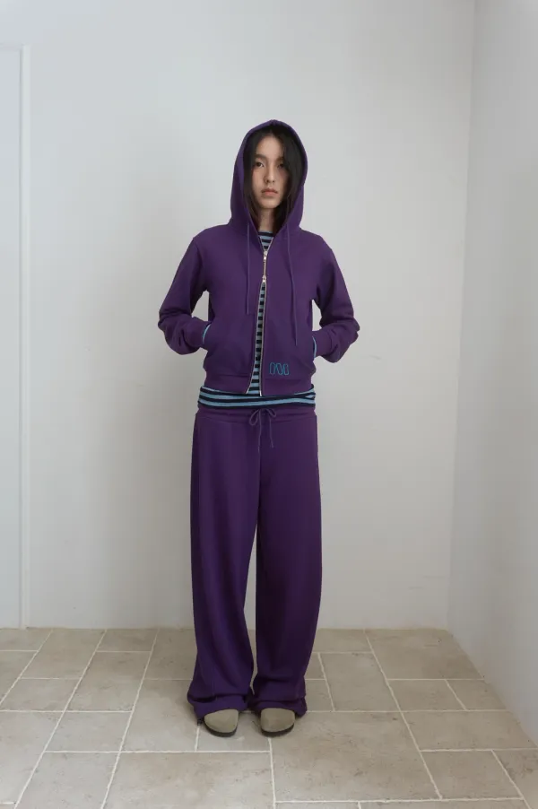M BASIC SLIM ZIP-UP HOODIE_PURPLE