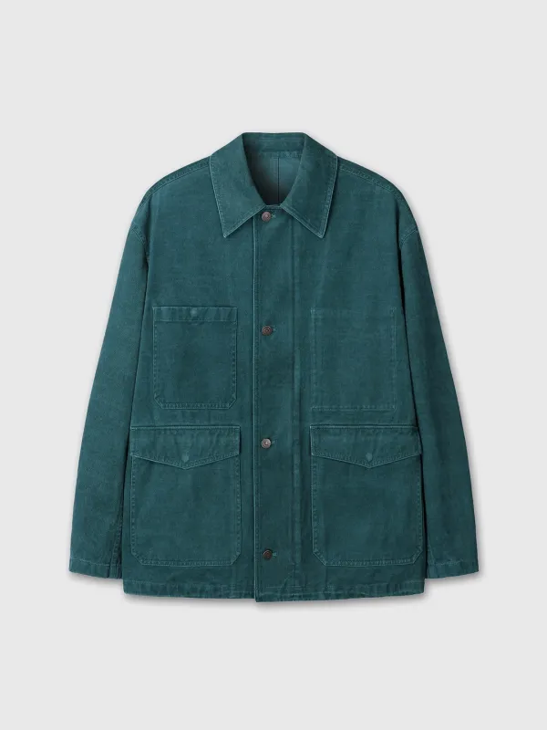 (W) BRUSHED COTTON BARN JACKET_ GREEN