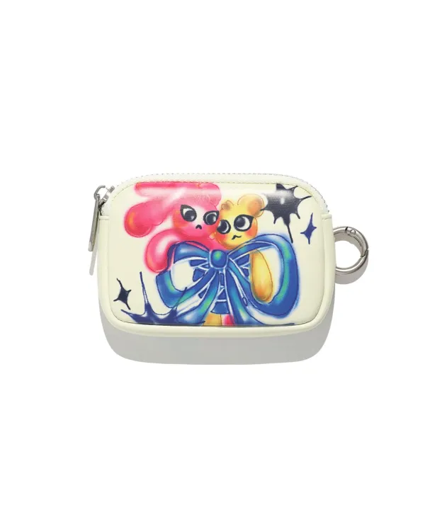 doodle graphic soft card wallet[yellow]