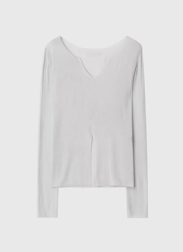 Slit see through summer layered knit - bluegrey