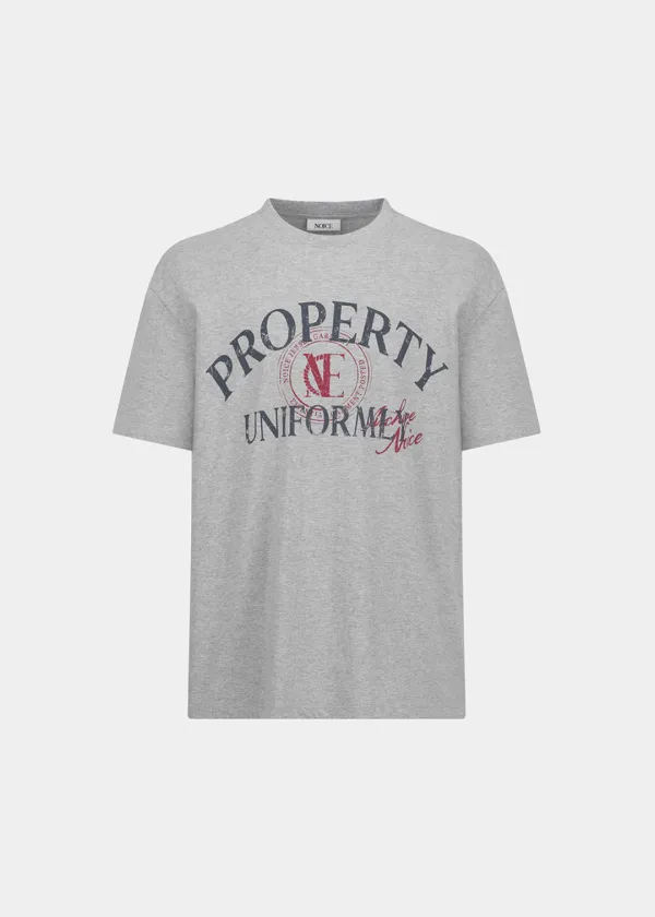 W PROPERTY EMBLEM T-SHIRT - GRAY
