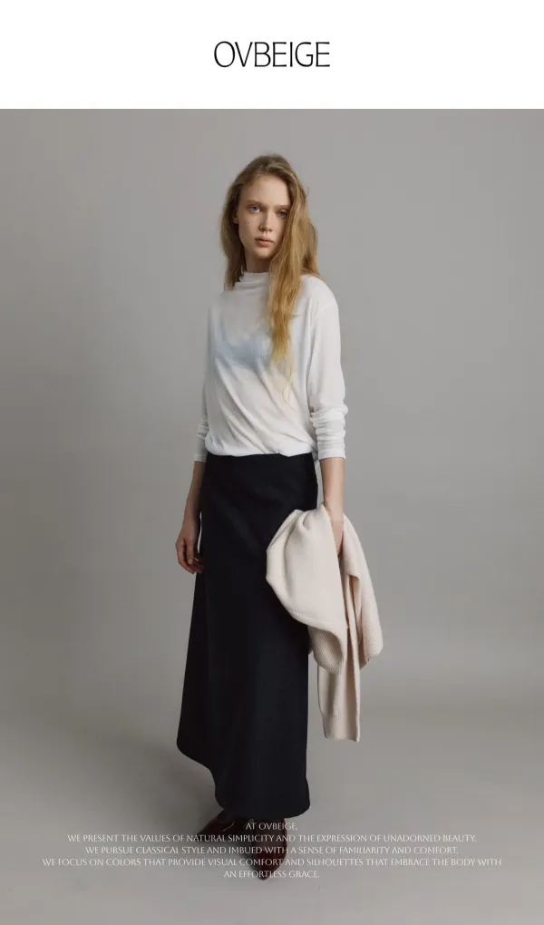 VISCOS 2WAY DRAWSTRING MAXI SKIRT_BLACK