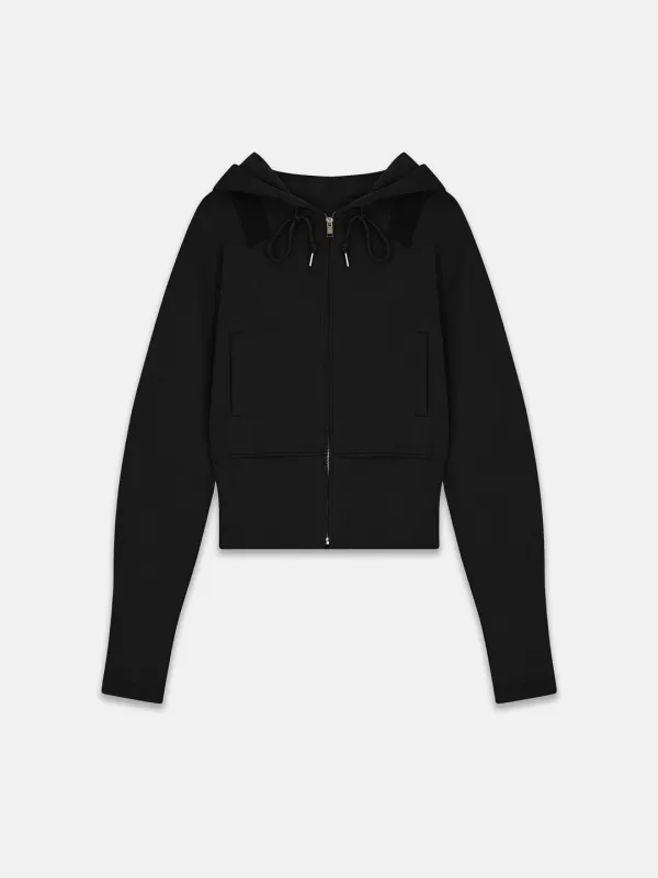 SEMI BALLOON HOODIE ZIP-UP BLACK