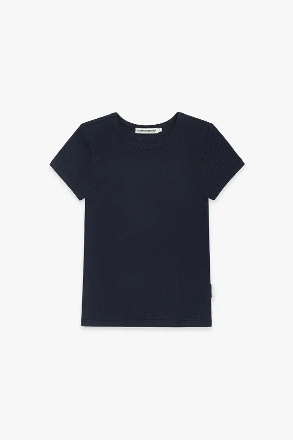SUNBURN BASIC T-SHIRT, NAVY PUNCHING