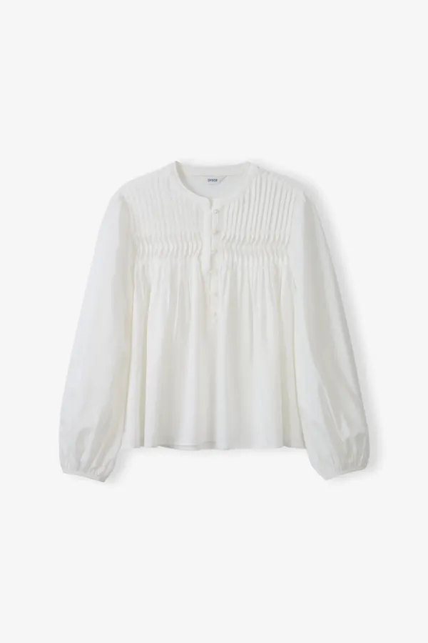 [5차] Mori Pintuck Blouse_Ivory