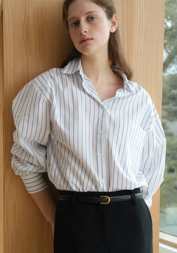 LOGO STRIPE SHIRTS_IVORY_OF1C2XSL02IVY
