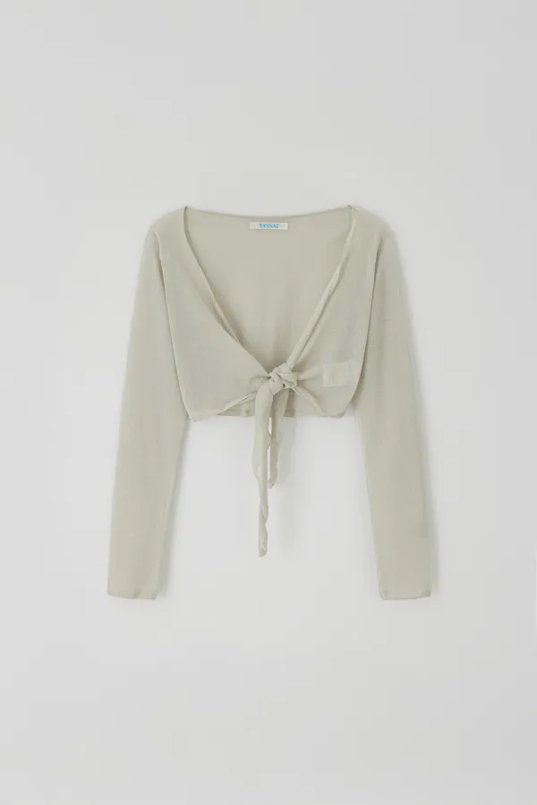 (1st re-stock) T/T Soft glow sheer cardigan (pearl gray)