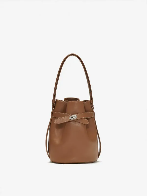 Classic Belt Bucket Bag Brown