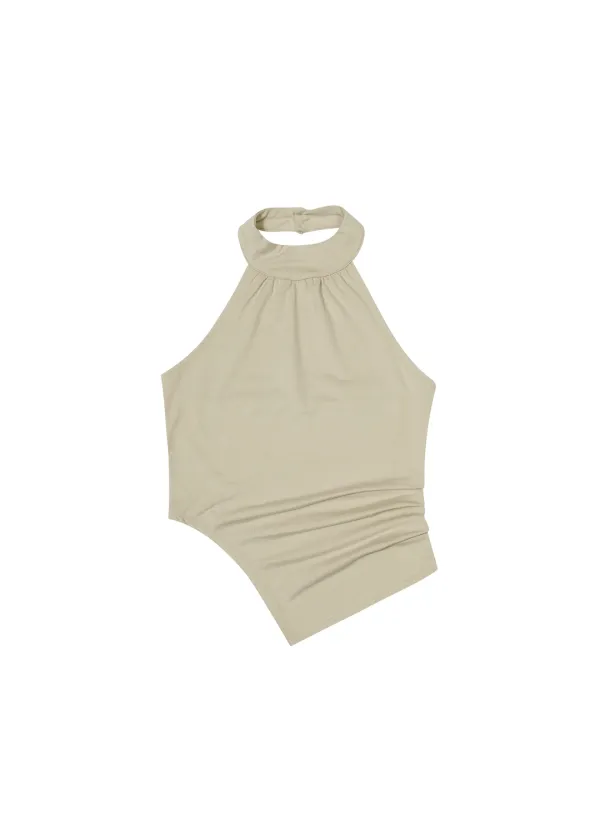 [2ND] CURVED LINE DRAPE TOP, BEIGE