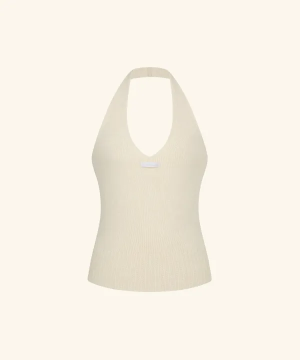 [9/22 11:00am Coming soon] Letters Hairy Wool Bustier Knit (Ivory)