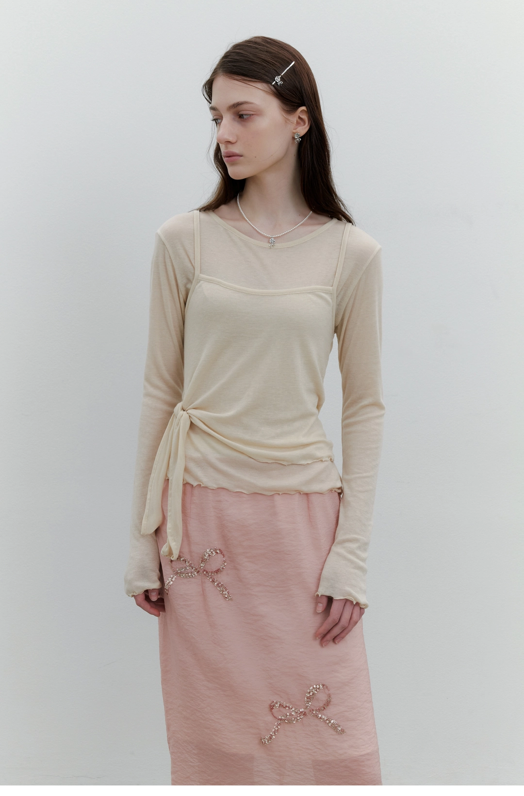 순수 Watercolor Tshirt (Beige) 상품 이미지 1