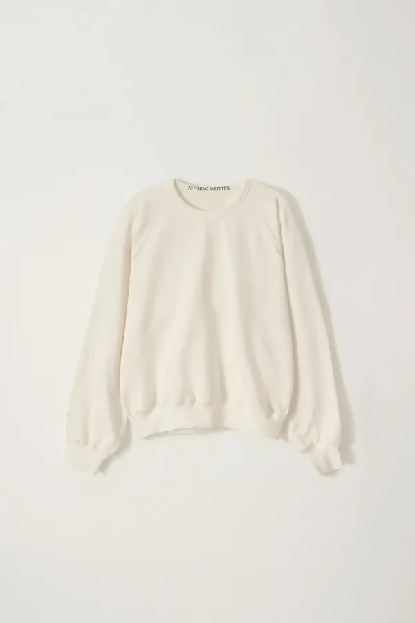 Cotton crewneck sweatshirt (White)
