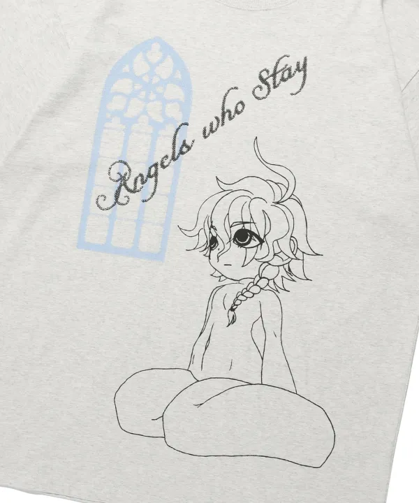 niceghostclub staying angels big big tee[oatmeal]