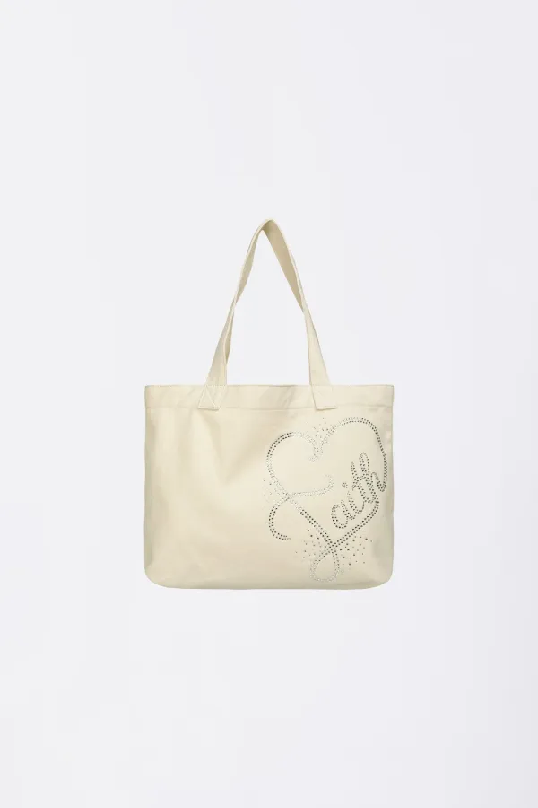 Faith Rhinestone Eco Bag Washed Natural