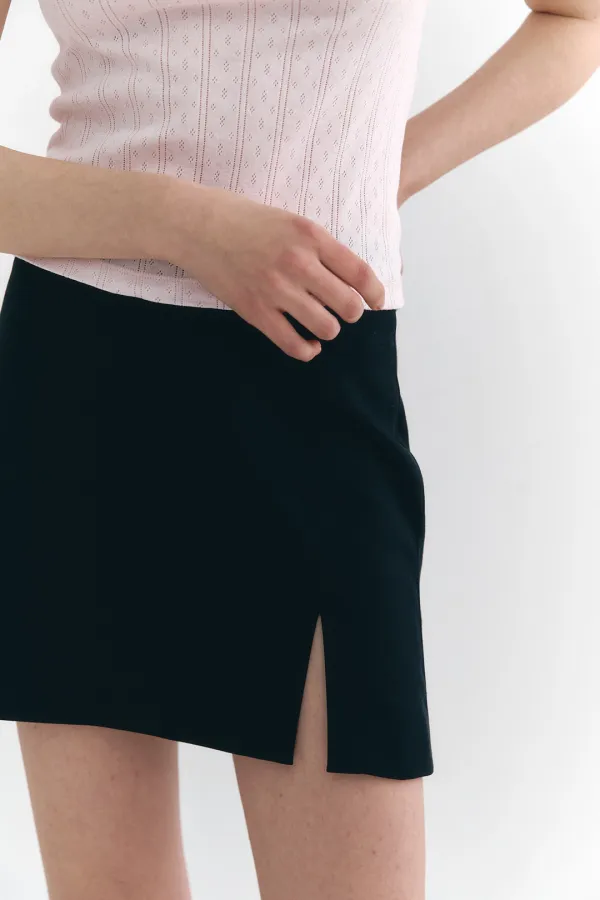 A-Line Ribbon Skirt Black