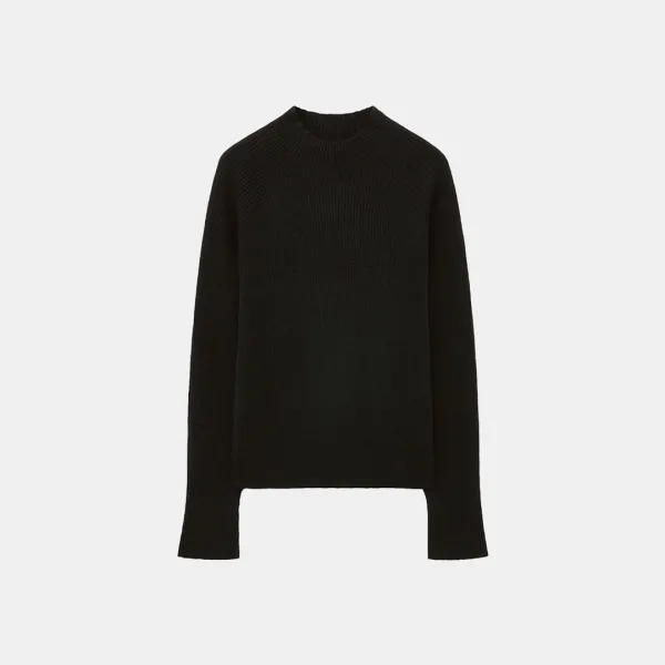 SIKN2157 모크넥 골지 니트_Black