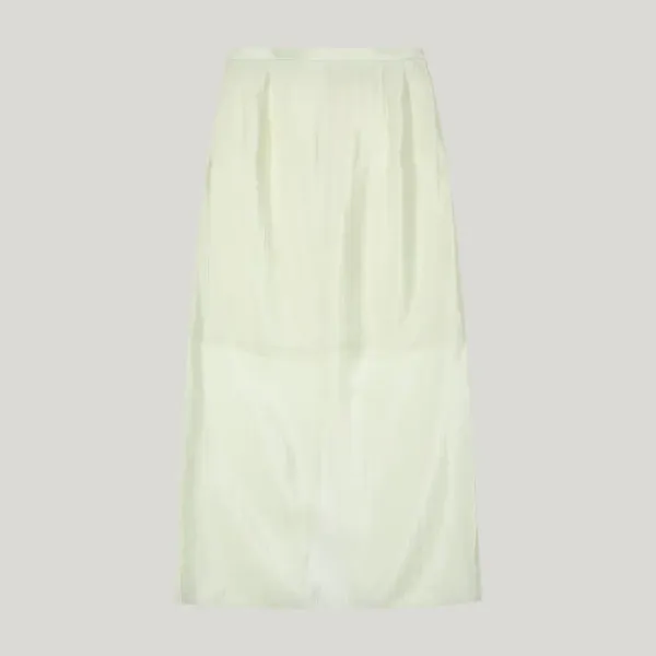 [Restock]glossy maxi skirt_ivory