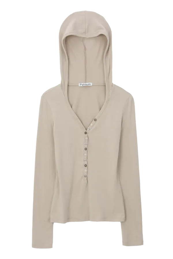 BUTTON T-SHIRT_BEIGE