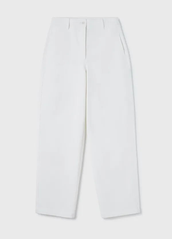 Curve Cotton Pants / White