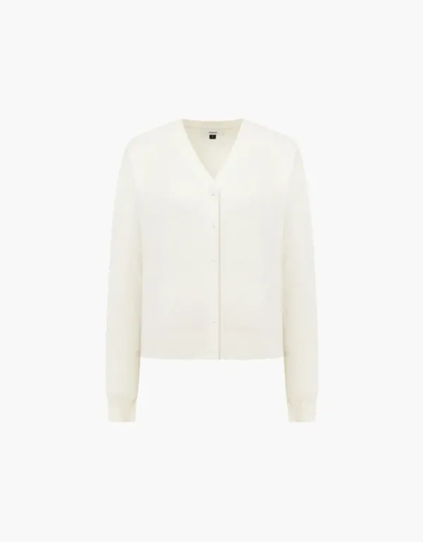 v neck knit cardigan - ivory