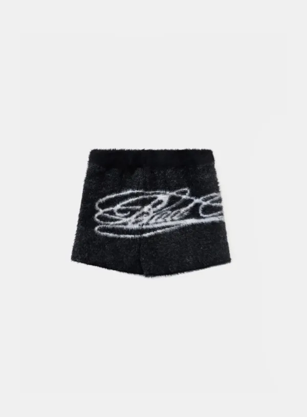 [w-srt25-052] 다크 클래식 MYM 모헤어 보이 숏츠 - 블랙