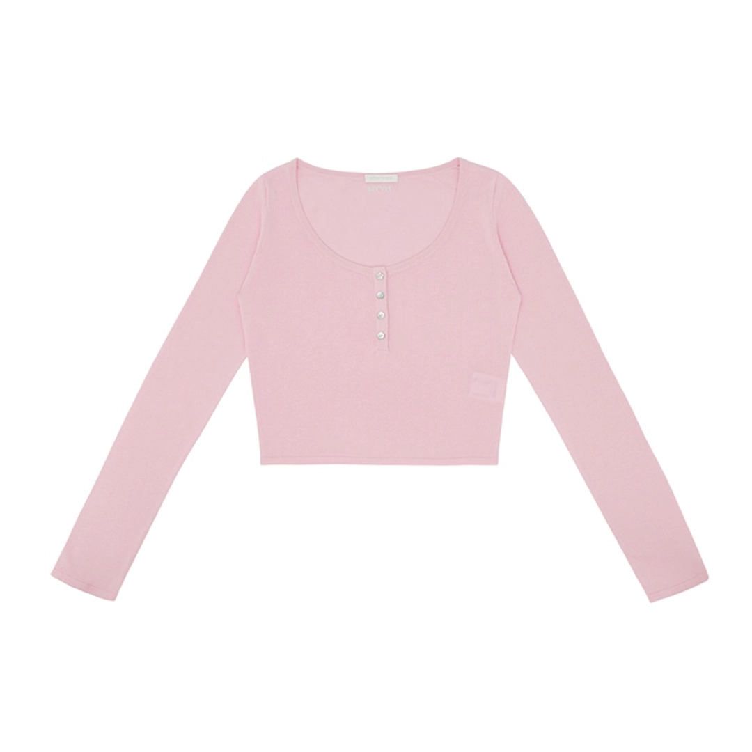 피브비 Long Sleeve Knit Top (bubble pink) 상품 이미지 1