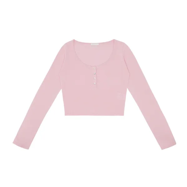 Long Sleeve Knit Top (bubble pink)