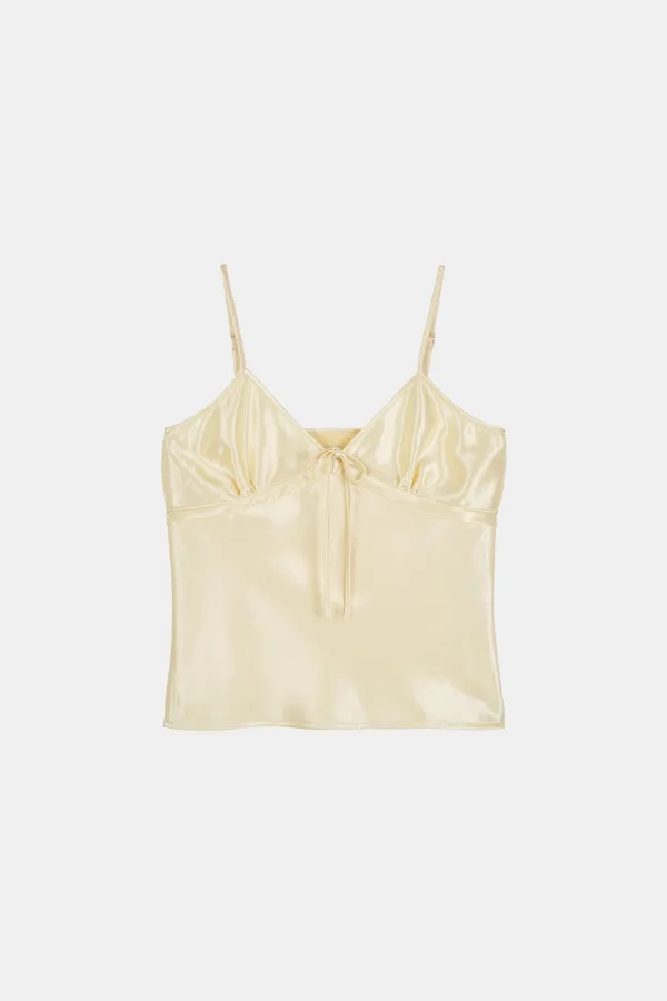 RIBBON SATIN SLEEVELESS_yellow