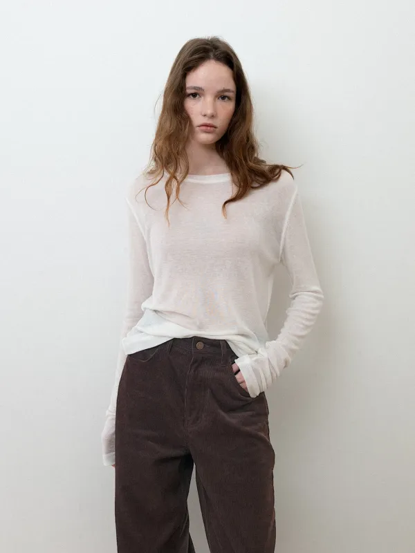 [2nd] Ariel wool rib t-shirt_ivory