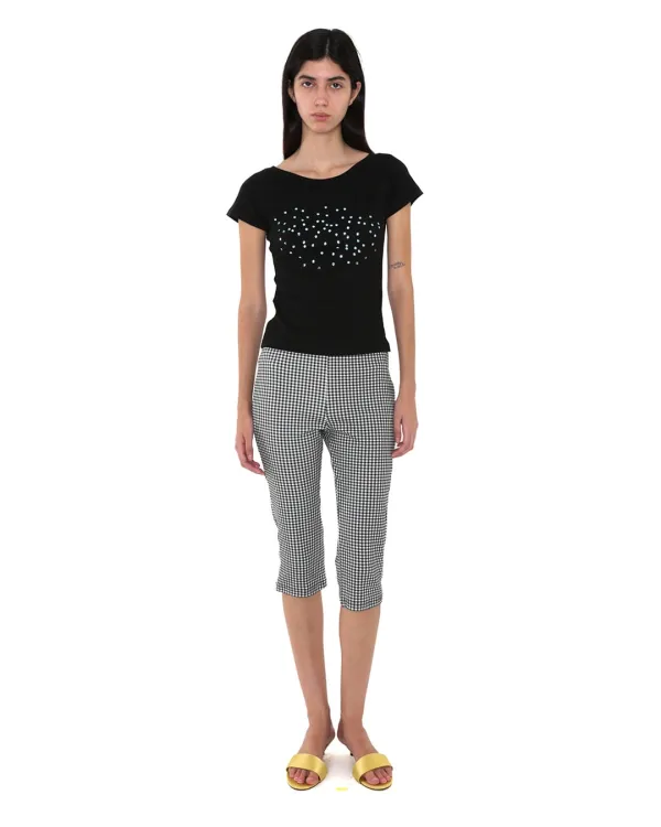 RHINESTONE RAGLAN TEE, BLACK