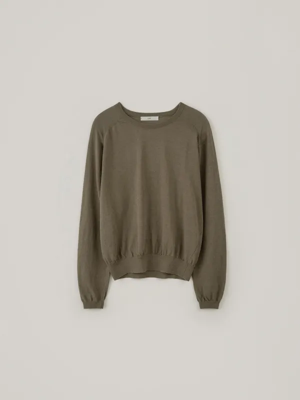 Hemp Long Sleeve Knit - Khaki Brown