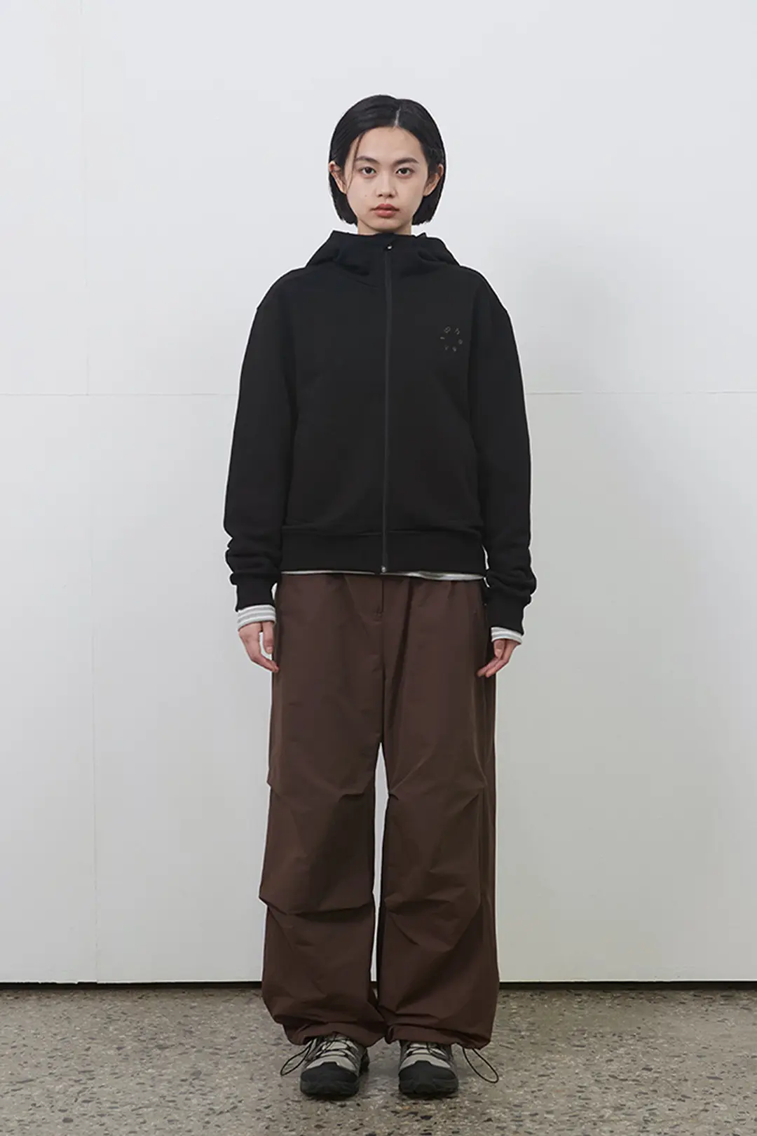 오헤시오 DOT HOODED ZIP-UP, BLACK 상품 이미지 2