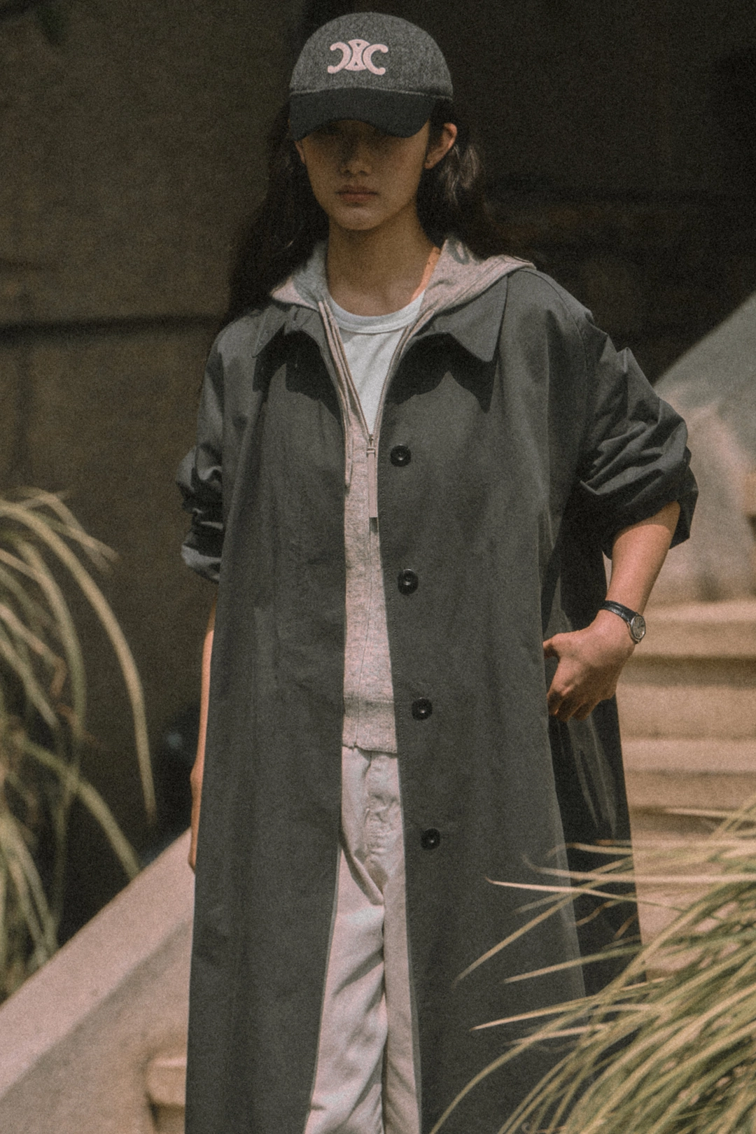 세이지먼트 ELIBA LONG TRENCH COAT_BLACK NAVY 상품 이미지 2