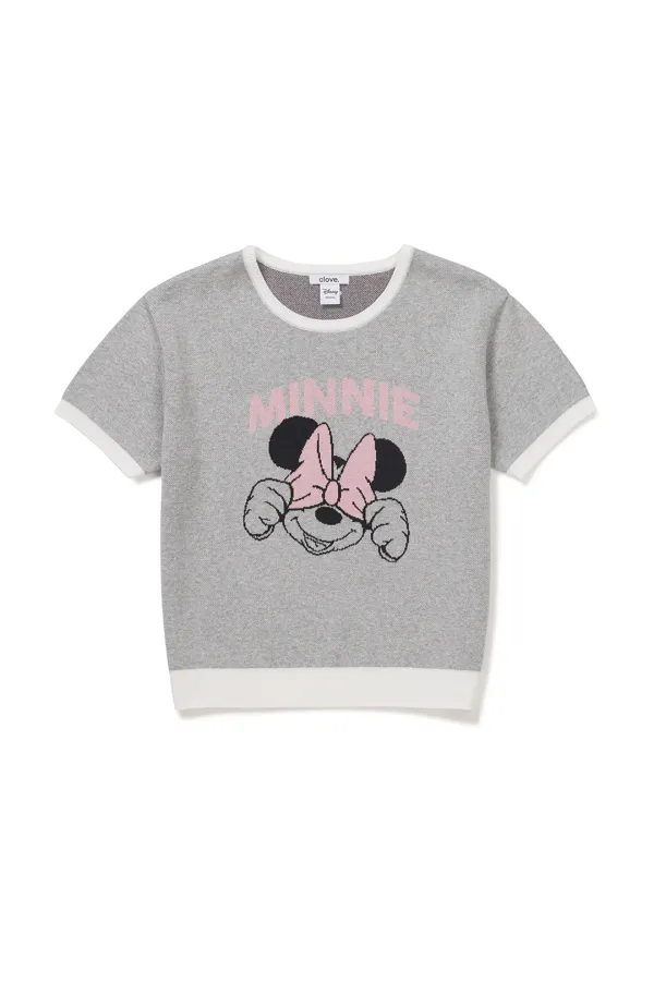 [26SM clove] Graphic Jacquard Knit Top (Light Grey)
